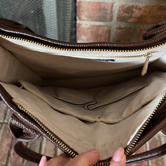 Erica Anenberg Brown Pebbled Leather Madison Messenger Bag - Picture 9 of 10